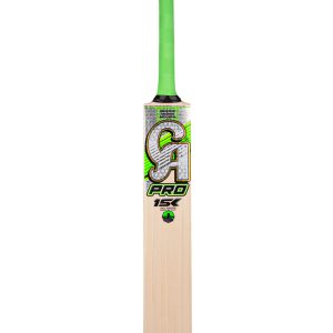 ca pro 15kthe ca pro 15k english willow bat is designed for professional and advanced players who demand the very best from their gear. crafted from hand selected english willow with minimum 6 7 grains straight grains, this bat delivers a powerful combination of strength, balance, and precision. its mid to low sweet spot, thick edges, and elevated spine make it a perfect choice for aggressive stroke makers. the three piece cane handle, paired with an ergonomic grip, provides shock absorption and ensures excellent control over every shot. enhanced with 3d embossed ca stickers and fine finishing, the pro 15k is as stylish as it is powerful. ideal for players who want unmatched performance and durability in competitive cricket.